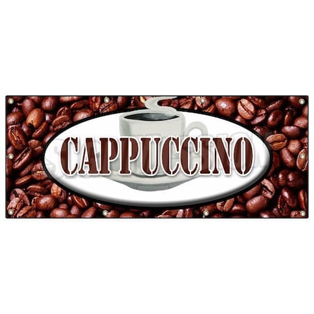 Signmission CAPPUCCINOBANNER SIGN italian espresso milk hot foam coffee cream B-96 Cappuccino